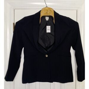 J‎ Crew Women's Polyester One Button Blazer Jackey Black 10 New